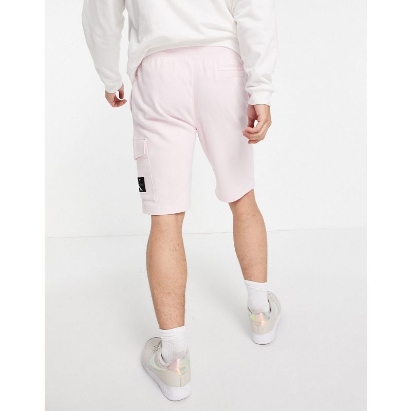 7e9Yi Designer In esclusiva per - Calvin Klein Jeans - Pantaloncini rosa con stemma con monogramma