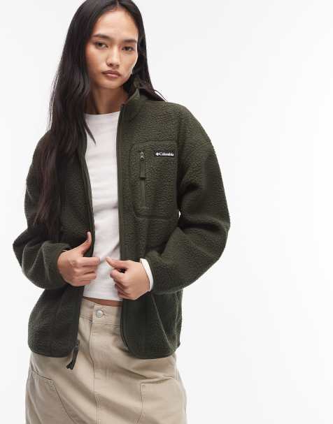 In esclusiva per ASOS - Columbia - Flow Finder - Pile verde scuro con zip - view 1