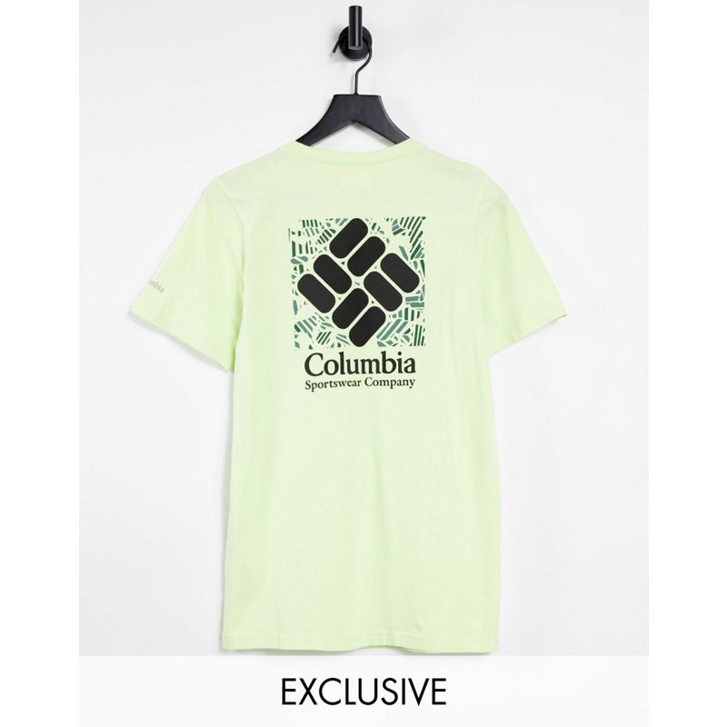 Uomo Top In esclusiva per - Columbia - Rapid Ridge - T-shirt verde lime con grafica sul retro
