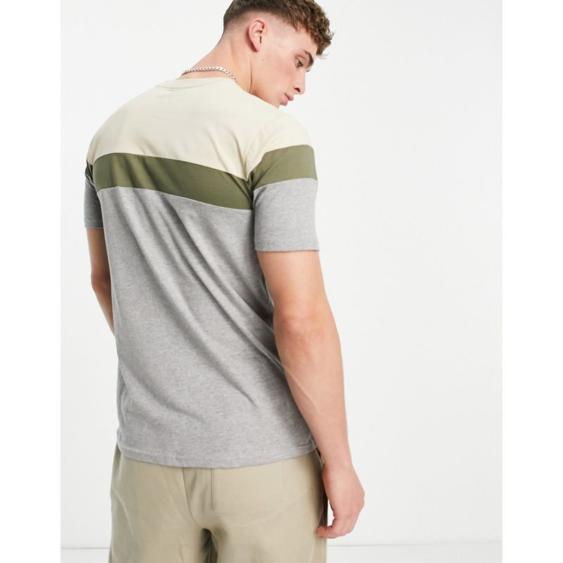 Activewear MM0f7 In esclusiva per - ellesse - T-shirt grigia ed écru color block