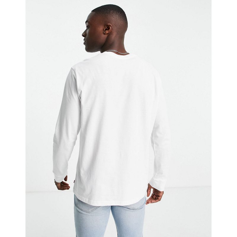 Novità T-shirt e Canotte In esclusiva per - Levi's - Maglietta a maniche lunghe bianca con etichetta con logo