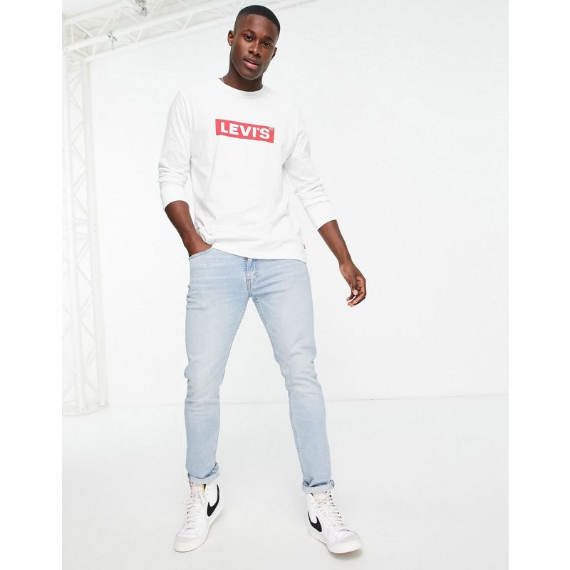 Novità T-shirt e Canotte In esclusiva per - Levi's - Maglietta a maniche lunghe bianca con etichetta con logo