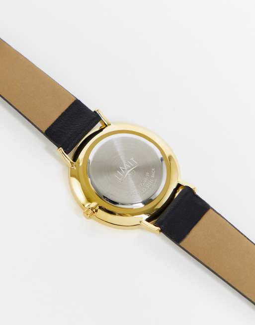 In esclusiva per ASOS - Limit - Orologio rotondo unisex nero in pelle sintetica, 2 di 4