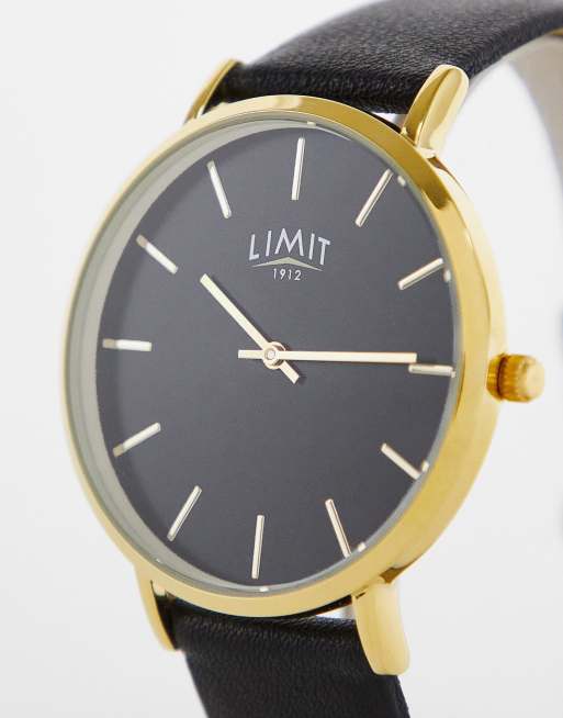 In esclusiva per ASOS - Limit - Orologio rotondo unisex nero in pelle sintetica, 3 di 4