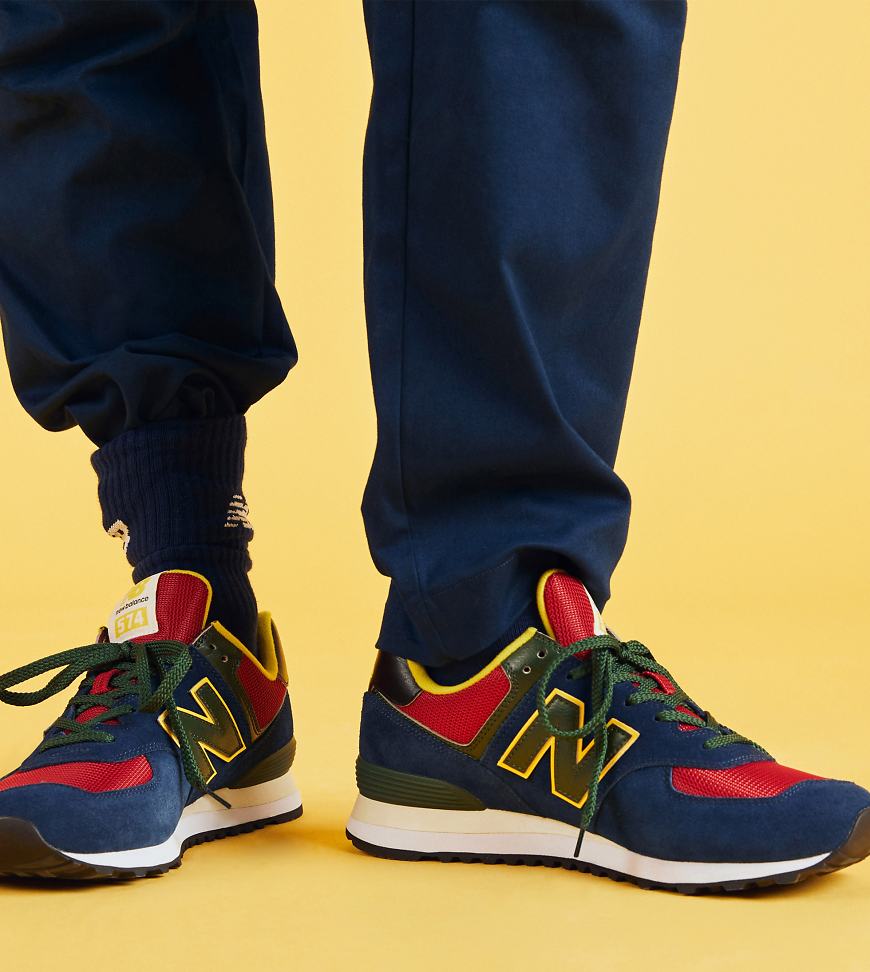 Sneakers 574 blu navy e rosso - In esclusiva per ASOS - New ... Sneakers 574 blu navy e rosso - In esclusiva per ASOS - New ...