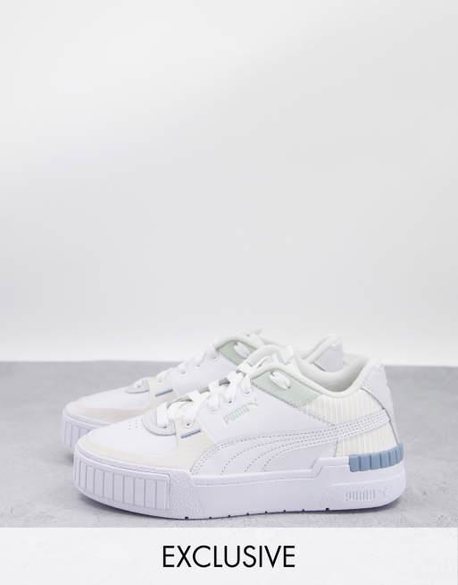 In esclusiva per ASOS - Puma - Cali Sport - Sneakers bianco sporco con dettagli patchwork