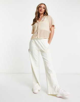 PUMA - Camicia in rete organza beige-Neutro - Puma Camicia donna  - immagine1