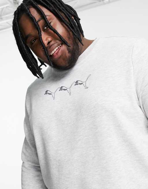 In esclusiva per ASOS - PUMA Plus - Felpa con logo con Puma ripetuto colore grigio, 3 di 4