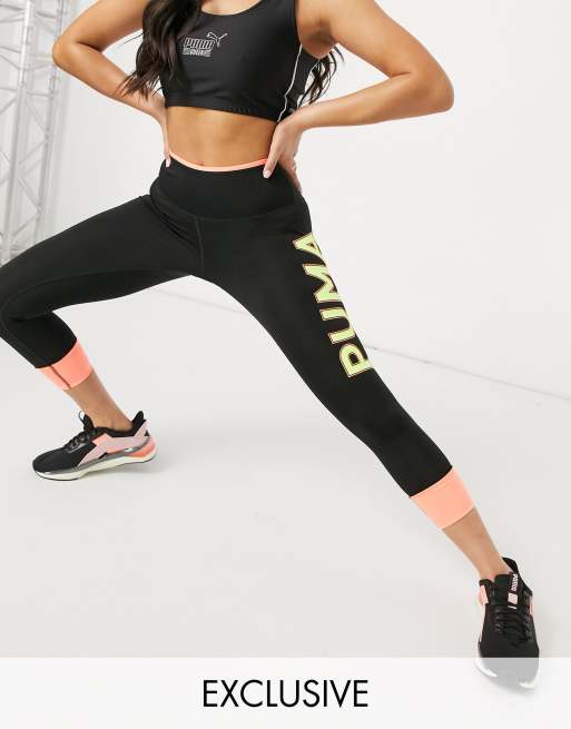 In esclusiva per ASOS - PUMA - Training - Modern Sport - Leggings con logo e risvolto colore nero