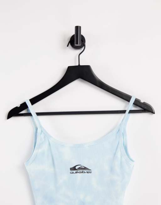 In esclusiva per ASOS - Quiksilver - Wave Project - Crop top a coste blu tie dye, 4 di 4