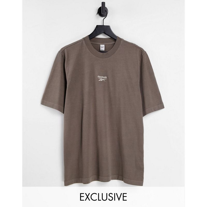 Uomo T-shirt e Canotte In esclusiva per - Reebok - T-shirt marrone talpa con logo centrale