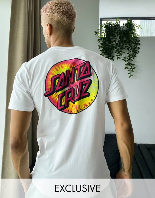 In esclusiva per ASOS - Santa Cruz - T-shirt bianca con cerchio classico tie-dye
