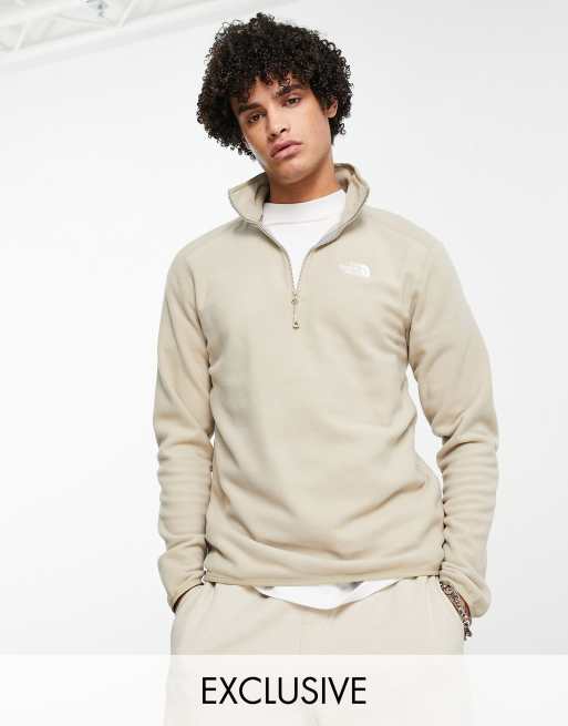 In esclusiva per ASOS - The North Face - 100 Glacier - Pile beige con zip a 1/4