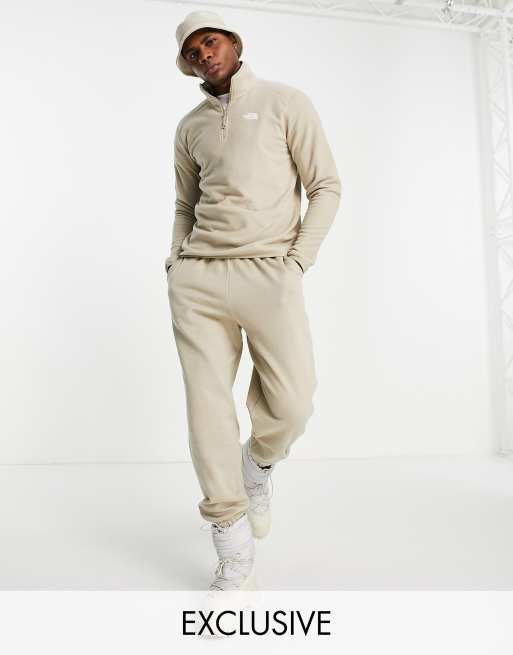 In esclusiva per ASOS - The North Face - 100 Glacier - Pile beige con zip a 1/4