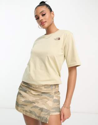 The North Face - Doodles Box - T-shirt color pietra con stampa sul retro-Neutro - The North Face T-shirt donna  - immagine2