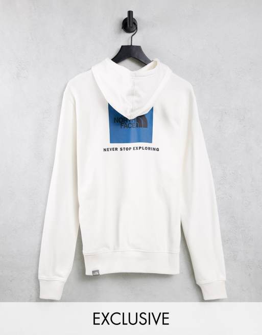In esclusiva per ASOS - The North Face - Red Box - Felpa con cappuccio bianca/blu