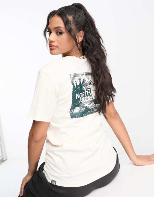 In esclusiva per ASOS - The North Face - Redbox Celebration - T-shirt crema con stampa sul retro