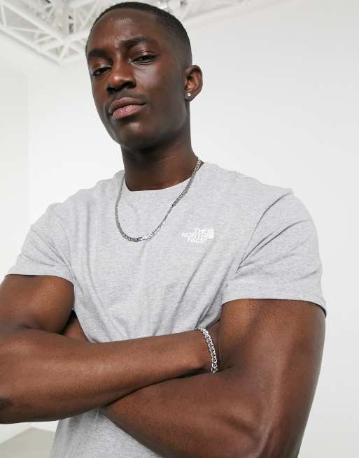 In Esclusiva per ASOS - The North Face - T-shirt grigia con logo verticale, 3 di 4