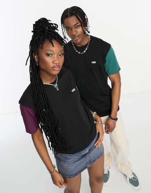 In esclusiva per ASOS - Vans - Opposite - T-shirt colorblock nera multi 