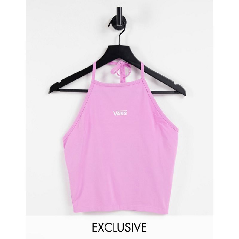 Activewear Donna In esclusiva per - Vans - Top allacciato al collo rosa con logo