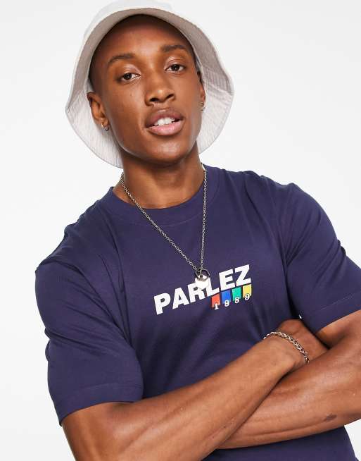 In esclusiva su ASOS - Parlez - Altair - T-shirt blu navy con logo grande, 3 di 4
