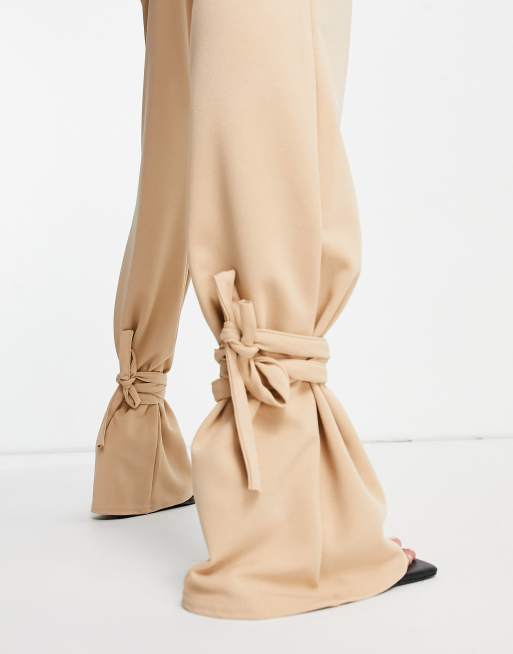 Ankle Tie Satin Pants