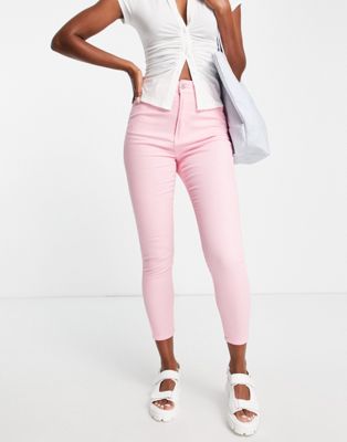 In The Style Anna Saccone denim skinny jeans in pink