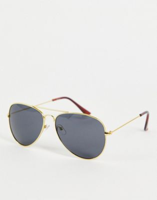 In The Style aviator sunglasses in gold