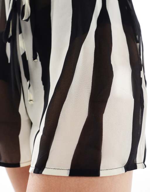 In The Style beach short co-ord in zebra print, 5 of 5