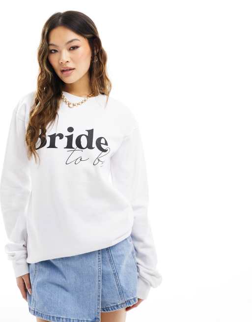 In The Style – Biała bluza z napisem Bride To Be