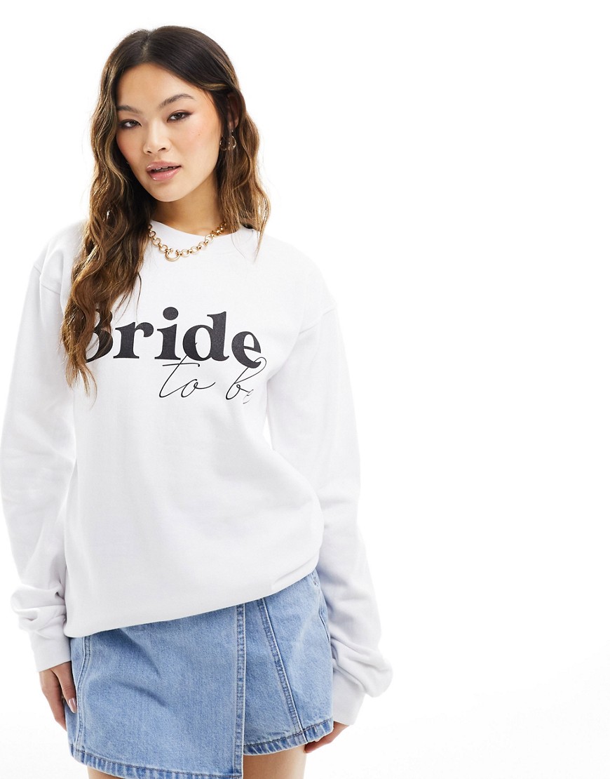 In The Style Bride to Be sweatshirt in white