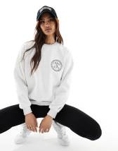 Daisy street relaxed sweatshirt with half zip and outlet flag embroidery