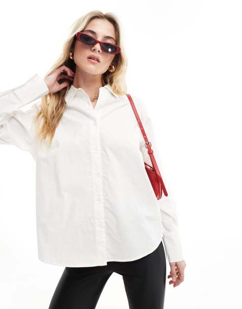 WHYIT T-shirts for Women Women Shirt Cotton White Shirt Woman Office Lady  Blouses Loose Long Sleeve Casual Top Female (Color : White, Size : S) : Buy  Online at Best Price in