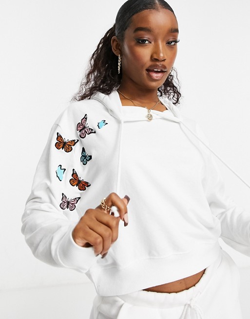 In The Style cropped hoodie in white
