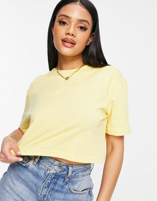 In The Style cropped T-shirt in yellow | ASOS
