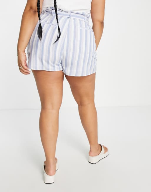 In The Style Curve x Stacey Solomon – Paperbag-Shorts aus Leinen