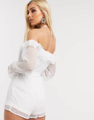 in the style white playsuit