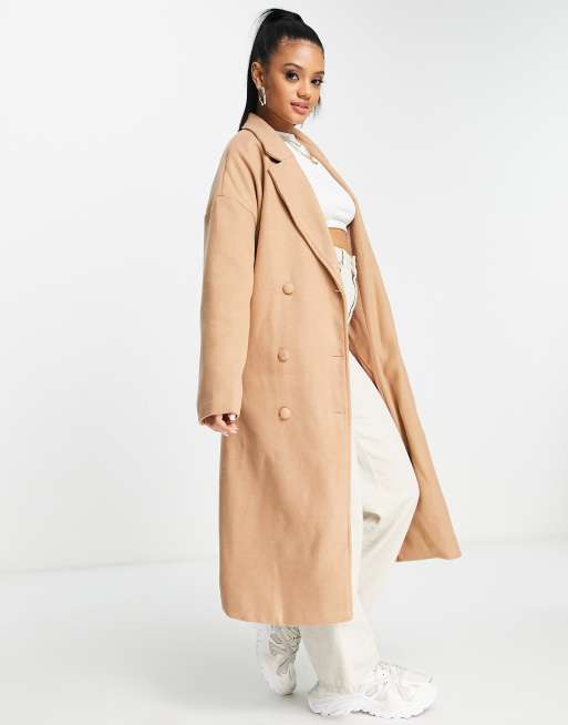 Tan double shop breasted coat