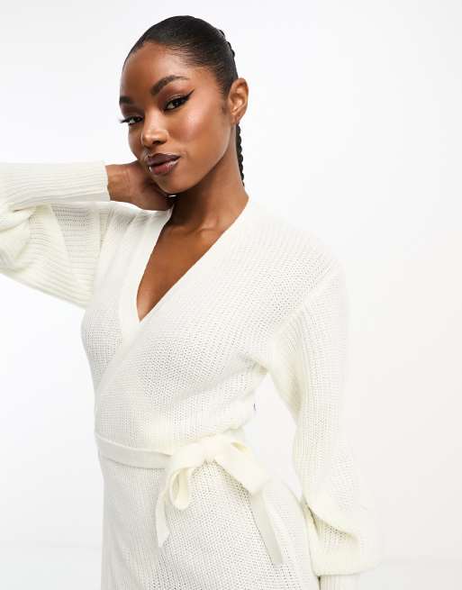 Knitted wrap outlet jumper