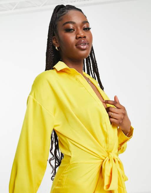 Yellow Tie Waist Shirtdress by Thakoon Collective for $55