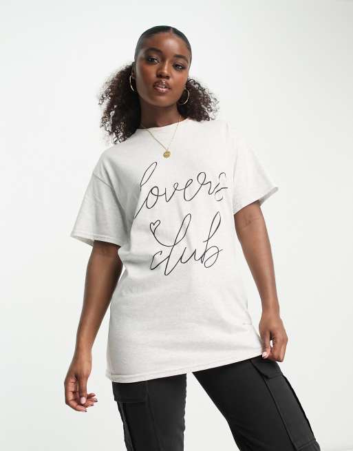 grey slogan t shirt womens
