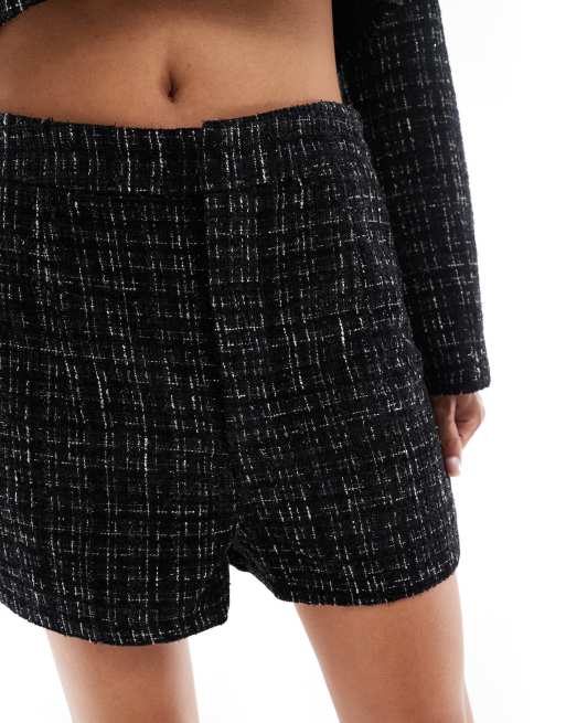 Black metallic shorts best sale