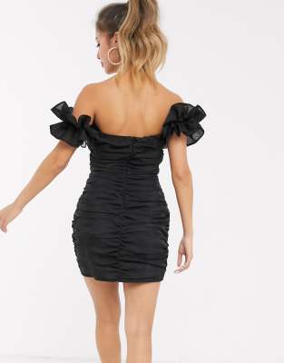 ruffle sleeve mini dress