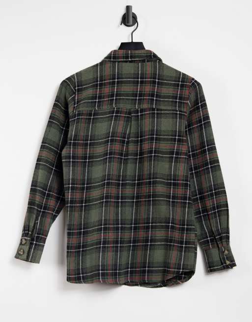 In The Style exclusive oversized check shirt in green multi, 2 of 4