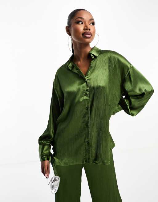 Satin store oversized blouse