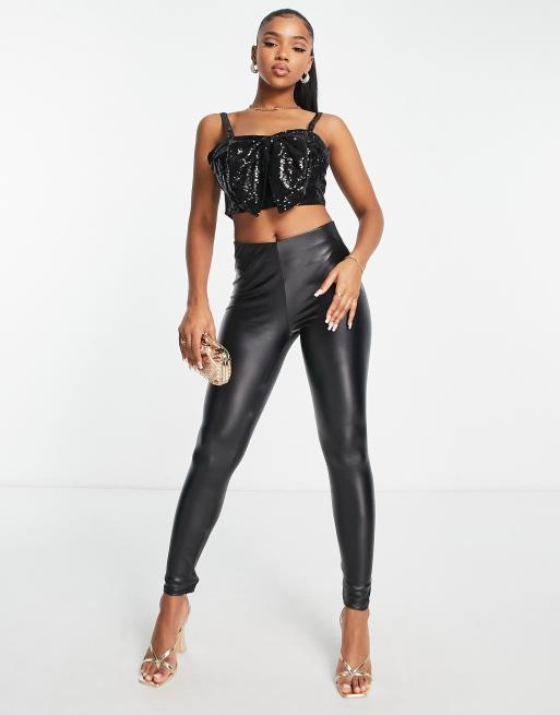 Studio Curve Occasion Sequins Top, Black - Tops