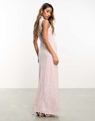 Blush Sequin Maxi Dress