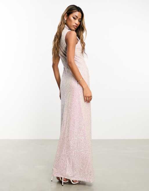 Blush sequin 2025 maxi dress