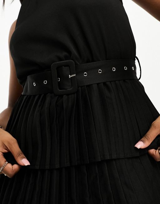 WornOnTV: Sally's black wrap blazer dress and corset belt on The