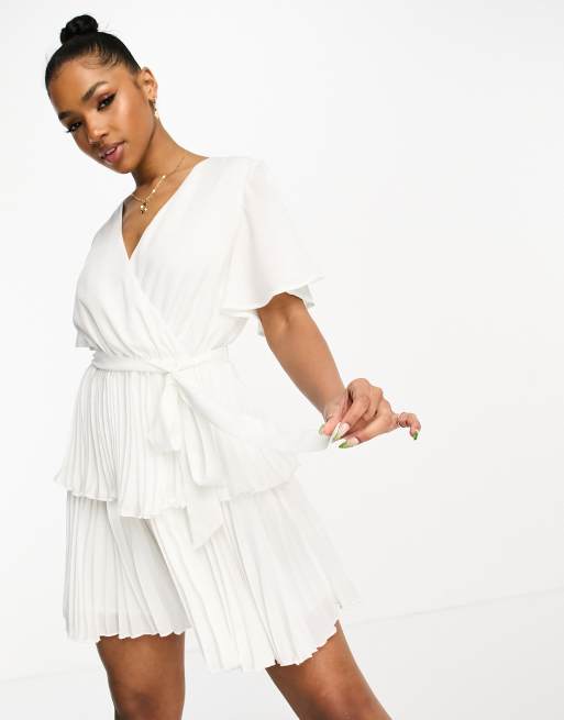 Asos white wrap outlet dress